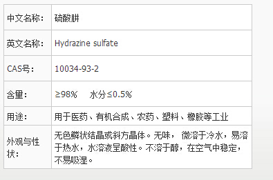 硫酸肼批發(fā)